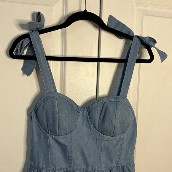 Band of the Free Jumpsuit Womens Small Blue Sweetheart Neckline Wide Leg Blue - Picture 5 of 12